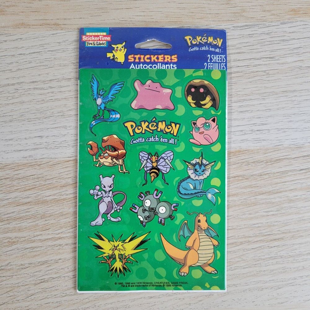 Pokemon Nintendo Stickers Sticker Time 12 Ct Sealed Ditto Mew 2000 Y2k Vtg